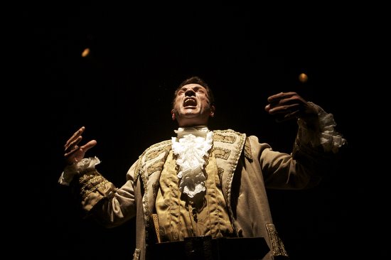 Man singing from the play 'Les Miserables'